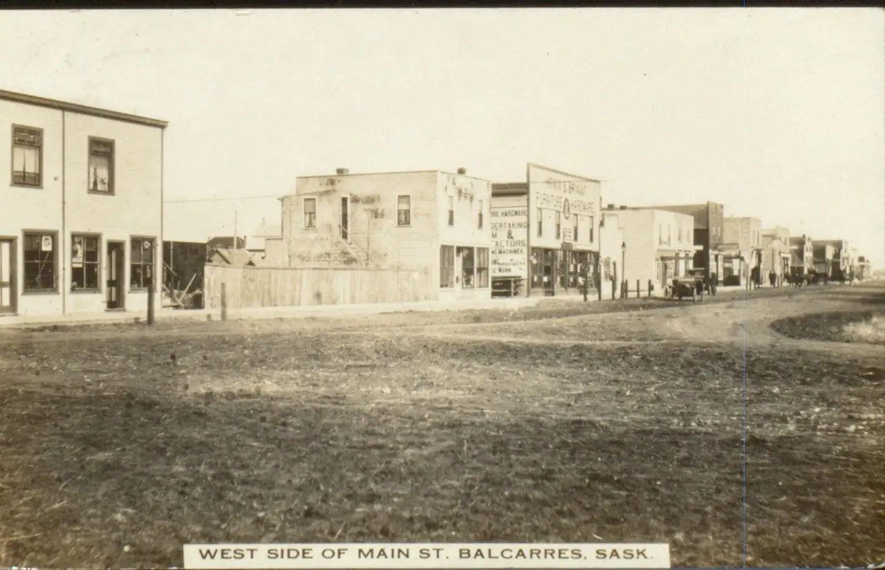 West side of Main Street, Balcarres, about 1915