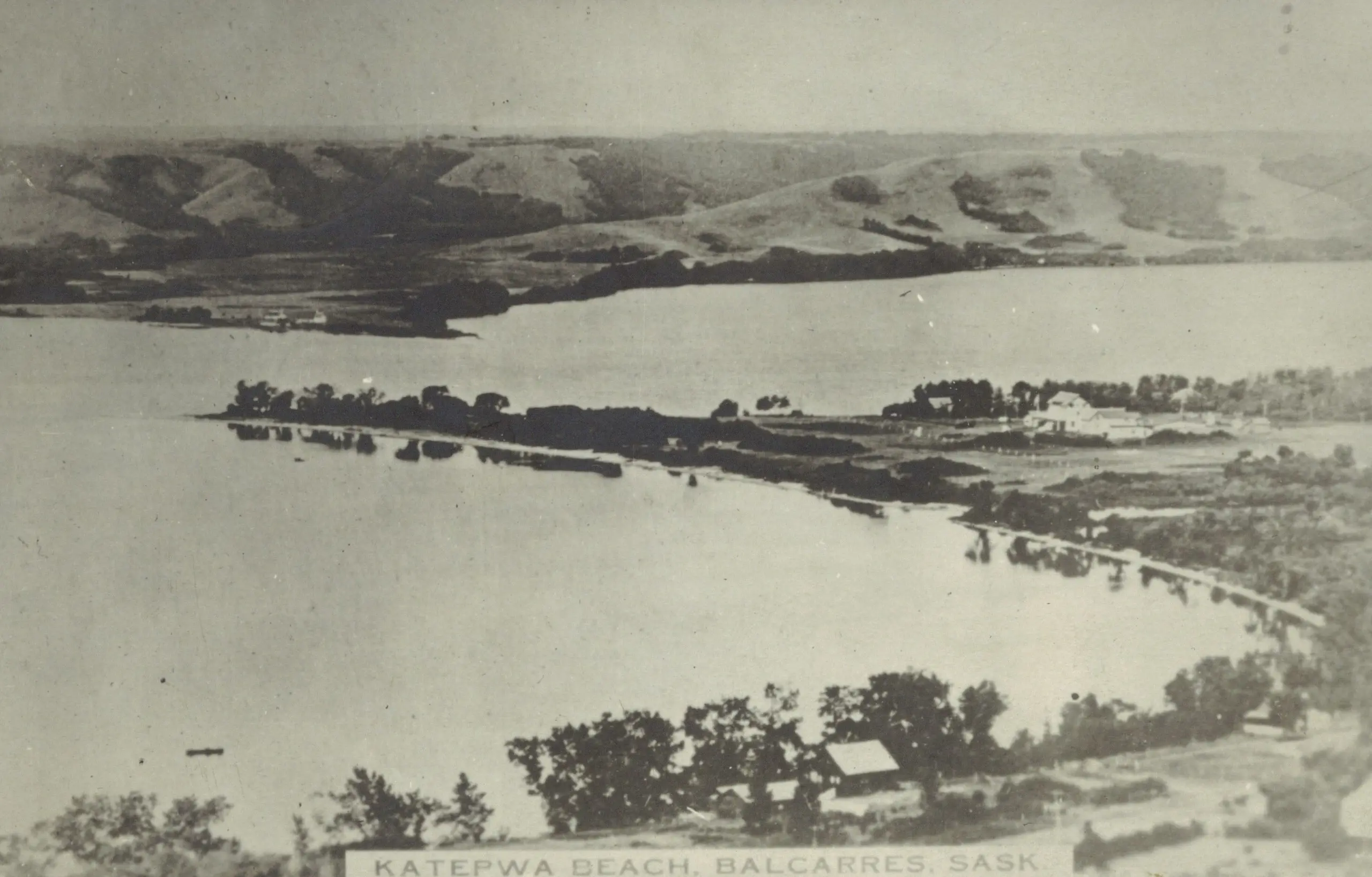 Katepwa Beach and lake from the hills